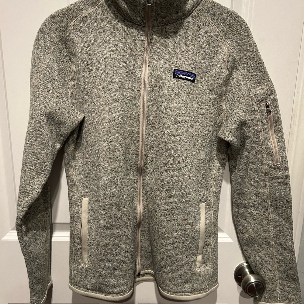 Patagonia Cream and Gray better sweater Jacket